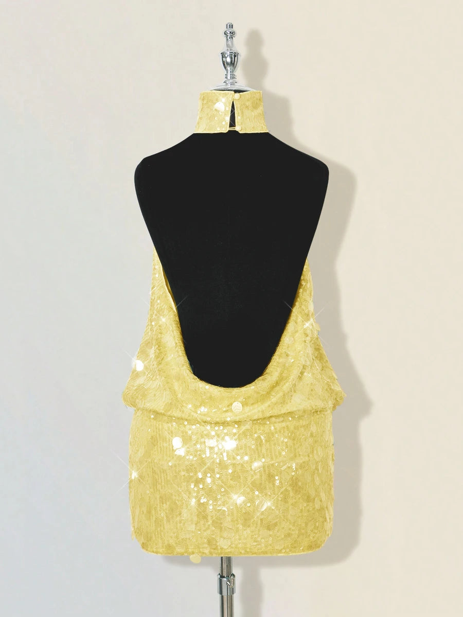 Leona™ | Draped Halter Bodycon Mini Dress