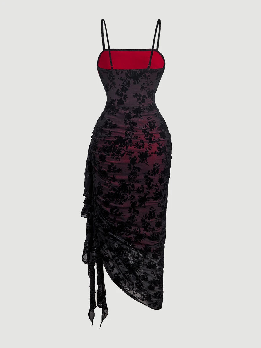 Anika™ | Ruffle Hem Floral Midi Dress